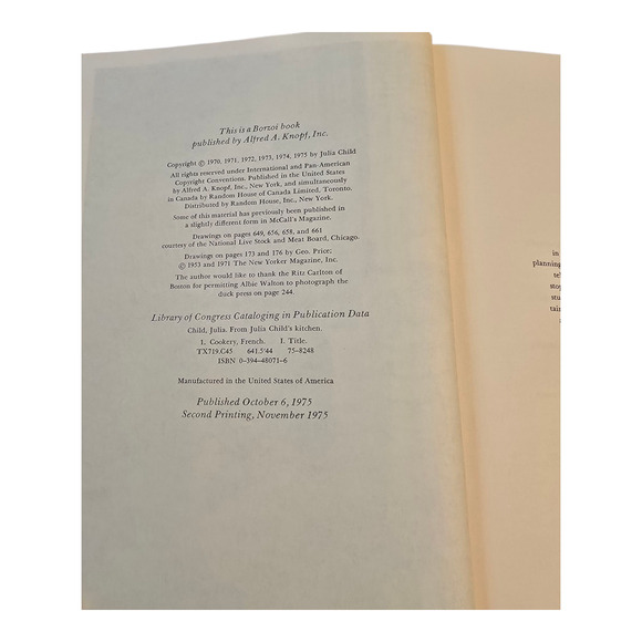 From Julia Child's Kitchen by Julia Child 1975 Cookbook Hardcover 687 Pages - Picture 9 of 11